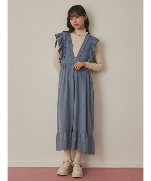 merry jenny（メリージェニー）の「ピーチフリルワンピース（ワンピース・レディース・ブラック/ピンク/ブルー・FREE）」の6枚目の写真