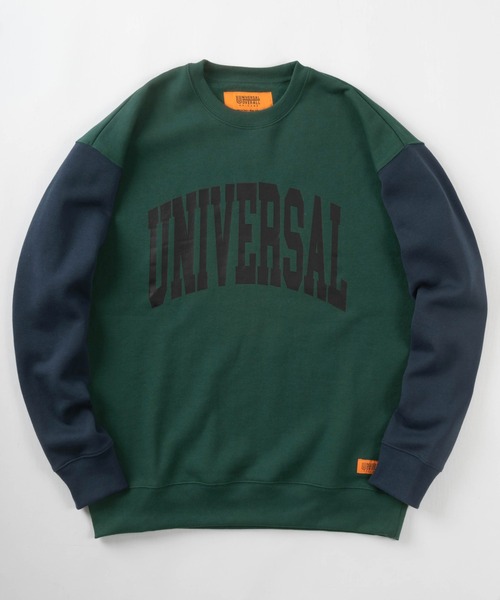 UNIVERSAL OVERALL(ユニバーサルオーバーオール)の「【UNIVERSAL OVERALL/ユニバーサルオーバーオール】ビッグシルエット カレッジロゴプリント スウェット/長袖トレーナー/裏起毛(スウェット・メンズ・ダークグリーン/グレー/ワイン・M/L/XL)」の1枚目の写真