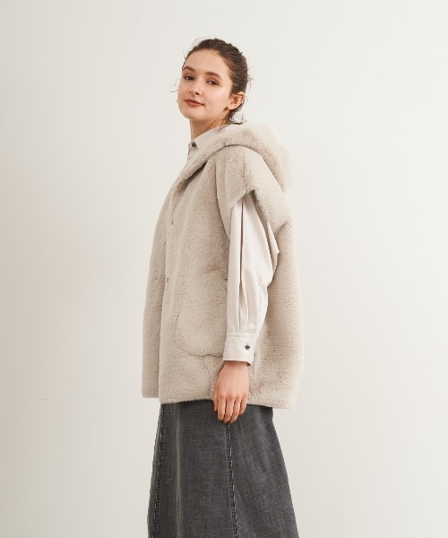 three dots（スリードッツ）の「ダブルフェイス フェイクファー