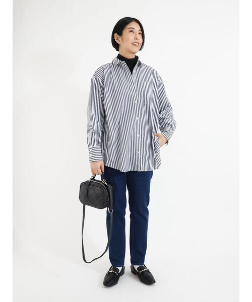 Lugnoncure(ルノンキュール)の「タイプライターレギュラーカラーシャツ(シャツ/ブラウス・レディース・ネイビー/オフホワイト/モカ・フリ-)」の10枚目の写真