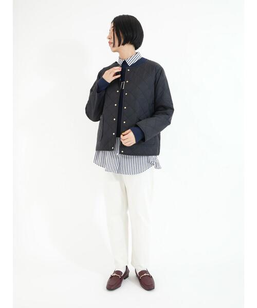 Lugnoncure(ルノンキュール)の「タイプライターレギュラーカラーシャツ(シャツ/ブラウス・レディース・ネイビー/オフホワイト/モカ・フリ-)」の12枚目の写真