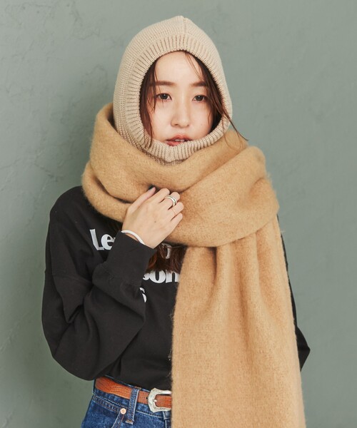 coen（コーエン）の「ニットバラクラバ（ニットキャップ/ビーニー・レディース・オフホワイト/グレー/ベージュ・FREE）」の8枚目の写真
