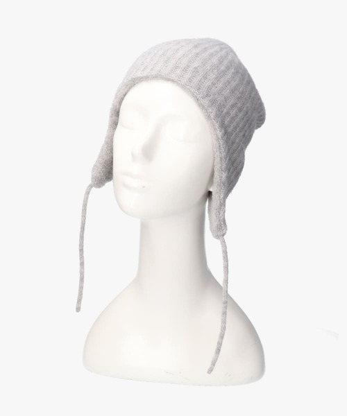 OVERRIDE(オーバーライド)の「OVERRIDE EARFLAP BEANIE ALPACA BLEND(ニットキャップ/ビーニー・メンズ・グレー/ミント/パープル/ブラック・57~59cm)」の7枚目の写真