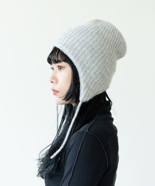 OVERRIDE(オーバーライド)の「OVERRIDE EARFLAP BEANIE ALPACA BLEND(ニットキャップ/ビーニー・メンズ・グレー/ミント/パープル/ブラック・57~59cm)」の14枚目の写真