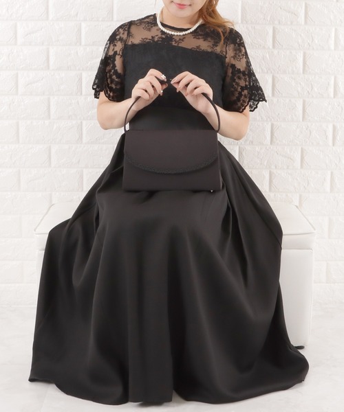 Lace Ladies(レースレディース)の「刺繍ラウンドフラップブラックフォーマルバッグ(クラッチバッグ・レディース・ブラック・FREE)」の6枚目の写真