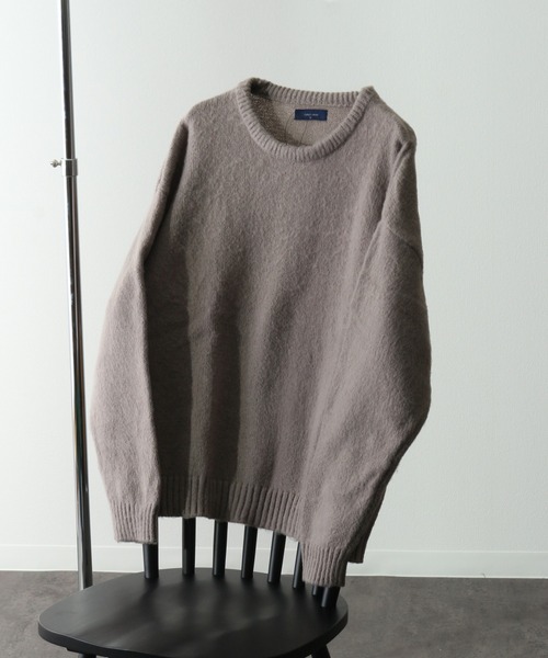 Art re A select（アトリエセレクト）の「MOHAIRLIKE OVERSIZED COLORKNIT/５ゲージ ソフトタッチ モヘアライク カラーニット ビッグセーター/プルオーバー オーバーサイズ（ニット/セーター・メンズ・ダークグリーン/ライトグリーン/バーガンディー/ライトブルー/イエロー/ダークブルー/ブラック/グレイッシュベージュ・L/M）」の3枚目の写真