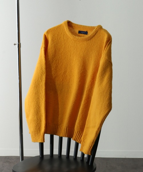 Art re A select（アトリエセレクト）の「MOHAIRLIKE OVERSIZED COLORKNIT/５ゲージ ソフトタッチ モヘアライク カラーニット ビッグセーター/プルオーバー オーバーサイズ（ニット/セーター・メンズ・ダークグリーン/ライトグリーン/バーガンディー/ライトブルー/イエロー/ダークブルー/ブラック/グレイッシュベージュ・L/M）」の8枚目の写真
