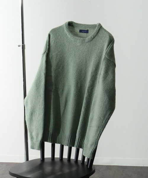 Art re A select（アトリエセレクト）の「MOHAIRLIKE OVERSIZED COLORKNIT/５ゲージ ソフトタッチ モヘアライク カラーニット ビッグセーター/プルオーバー オーバーサイズ（ニット/セーター・メンズ・ダークグリーン/ライトグリーン/バーガンディー/ライトブルー/イエロー/ダークブルー/ブラック/グレイッシュベージュ・L/M）」の5枚目の写真