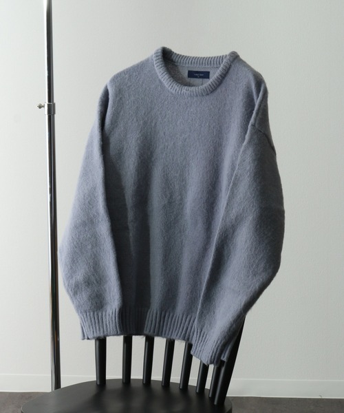 Art re A select（アトリエセレクト）の「MOHAIRLIKE OVERSIZED COLORKNIT/５ゲージ ソフトタッチ モヘアライク カラーニット ビッグセーター/プルオーバー オーバーサイズ（ニット/セーター・メンズ・ダークグリーン/ライトグリーン/バーガンディー/ライトブルー/イエロー/ダークブルー/ブラック/グレイッシュベージュ・L/M）」の6枚目の写真