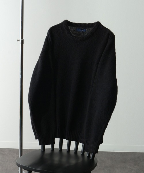 Art re A select（アトリエセレクト）の「MOHAIRLIKE OVERSIZED COLORKNIT/５ゲージ ソフトタッチ モヘアライク カラーニット ビッグセーター/プルオーバー オーバーサイズ（ニット/セーター・メンズ・ダークグリーン/ライトグリーン/バーガンディー/ライトブルー/イエロー/ダークブルー/ブラック/グレイッシュベージュ・L/M）」の2枚目の写真