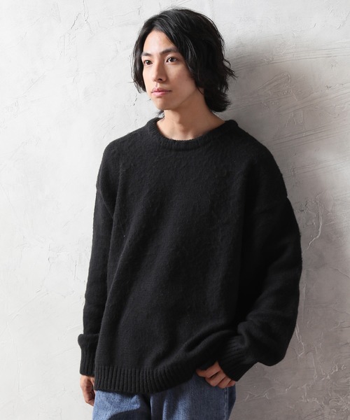 Art re A select（アトリエセレクト）の「MOHAIRLIKE OVERSIZED COLORKNIT/５ゲージ ソフトタッチ モヘアライク カラーニット ビッグセーター/プルオーバー オーバーサイズ（ニット/セーター・メンズ・ダークグリーン/ライトグリーン/バーガンディー/ライトブルー/イエロー/ダークブルー/ブラック/グレイッシュベージュ・L/M）」の15枚目の写真