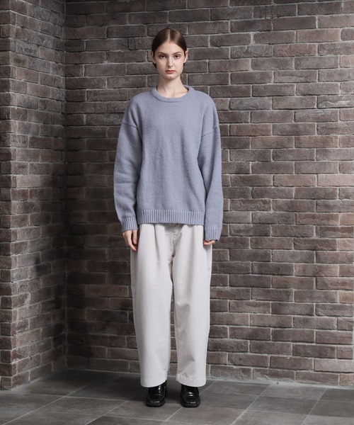 Art re A select（アトリエセレクト）の「MOHAIRLIKE OVERSIZED COLORKNIT/５ゲージ ソフトタッチ モヘアライク カラーニット ビッグセーター/プルオーバー オーバーサイズ（ニット/セーター・メンズ・ダークグリーン/ライトグリーン/バーガンディー/ライトブルー/イエロー/ダークブルー/ブラック/グレイッシュベージュ・L/M）」の21枚目の写真