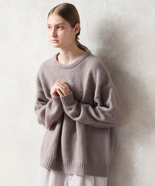 Art re A select（アトリエセレクト）の「MOHAIRLIKE OVERSIZED COLORKNIT/５ゲージ ソフトタッチ モヘアライク カラーニット ビッグセーター/プルオーバー オーバーサイズ（ニット/セーター・メンズ・ダークグリーン/ライトグリーン/バーガンディー/ライトブルー/イエロー/ダークブルー/ブラック/グレイッシュベージュ・L/M）」の16枚目の写真