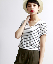 WEGO | ◆WEGO/リネンモダールVネックショートTシャツ(Tシャツ/カットソー)