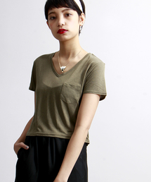 WEGO | ◆WEGO/リネンモダールVネックショートTシャツ(Tシャツ/カットソー)