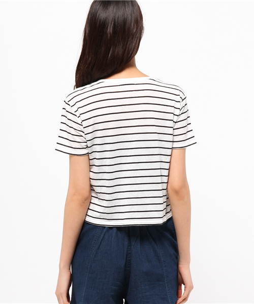 WEGO（ウィゴー）の「WEGO/リネンモダールVネックショートTシャツ（Tシャツ/カットソー・レディース・ホワイト/ホワイト系その他/ブラック/カーキ・FREE）」の8枚目の写真