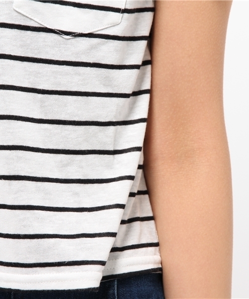 WEGO（ウィゴー）の「WEGO/リネンモダールVネックショートTシャツ（Tシャツ/カットソー・レディース・ホワイト/ホワイト系その他/ブラック/カーキ・FREE）」の12枚目の写真