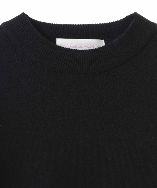 31 Sons de mode（トランテアン　ソン　ドゥ　モード）の「パフスリーブボウタイニット（ニット/セーター・レディース・オフホワイト/ブラック/ピンク・36）」の4枚目の写真