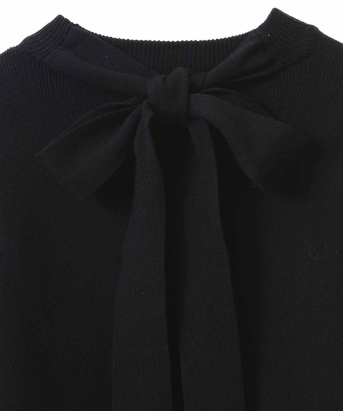 31 Sons de mode（トランテアン　ソン　ドゥ　モード）の「パフスリーブボウタイニット（ニット/セーター・レディース・オフホワイト/ブラック/ピンク・36）」の8枚目の写真