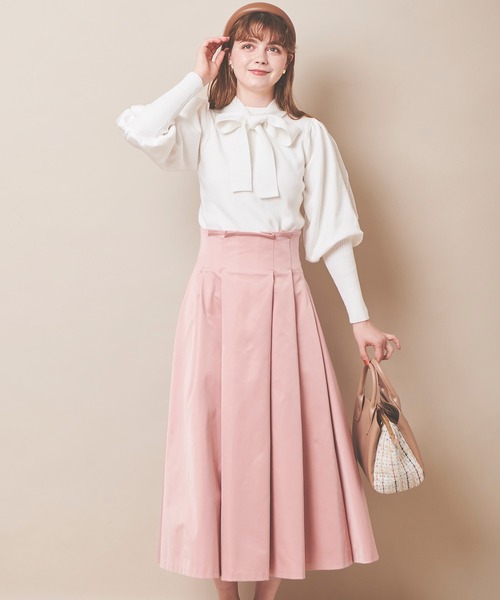 31 Sons de mode（トランテアン　ソン　ドゥ　モード）の「パフスリーブボウタイニット（ニット/セーター・レディース・オフホワイト/ブラック/ピンク・36）」の14枚目の写真