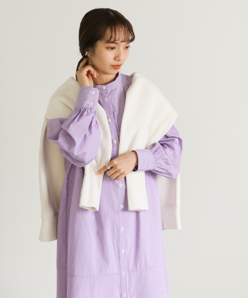 セール】ストライプティアードワンピース（ワンピース）｜select