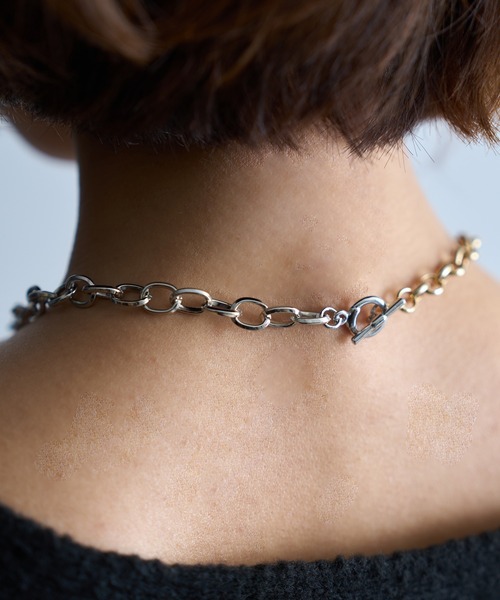 SETUP7（セットアップセブン）の「【SETUP7】バイカラーショートネックレス ※ INF（ネックレス・レディース・ゴールド系1・FREE）」の4枚目の写真