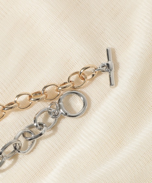 SETUP7（セットアップセブン）の「【SETUP7】バイカラーショートネックレス ※ INF（ネックレス・レディース・ゴールド系1・FREE）」の5枚目の写真