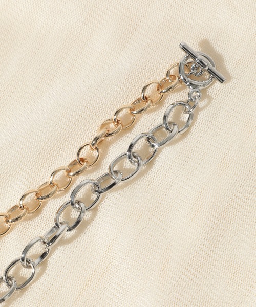 SETUP7（セットアップセブン）の「【SETUP7】バイカラーショートネックレス ※ INF（ネックレス・レディース・ゴールド系1・FREE）」の6枚目の写真