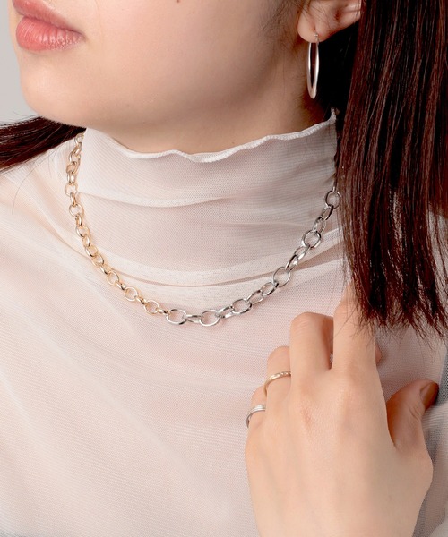 SETUP7（セットアップセブン）の「【SETUP7】バイカラーショートネックレス ※ INF（ネックレス・レディース・ゴールド系1・FREE）」の13枚目の写真