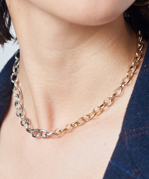 SETUP7（セットアップセブン）の「【SETUP7】バイカラーショートネックレス ※ INF（ネックレス・レディース・ゴールド系1・FREE）」の12枚目の写真