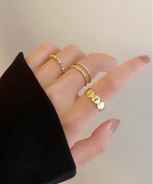 【NiiNa】シンプルデザインリング3点セット