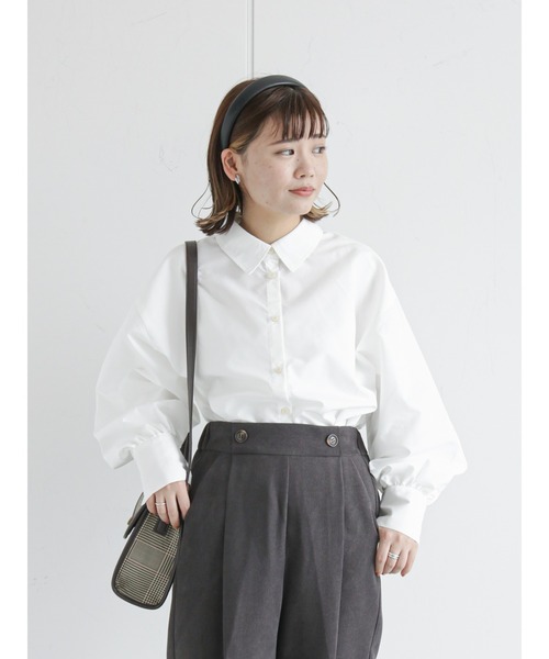 ehka sopo（エヘカソポ）の「無地／ストライプアソートシャツ（シャツ/ブラウス・レディース・オフホワイト/マスタード/グリーン・ﾌﾘ-）」の2枚目の写真