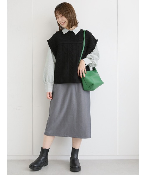 ehka sopo（エヘカソポ）の「無地／ストライプアソートシャツ（シャツ/ブラウス・レディース・オフホワイト/マスタード/グリーン・ﾌﾘ-）」の15枚目の写真