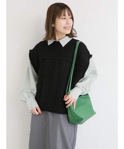 ehka sopo（エヘカソポ）の「無地／ストライプアソートシャツ（シャツ/ブラウス・レディース・オフホワイト/マスタード/グリーン・ﾌﾘ-）」の19枚目の写真