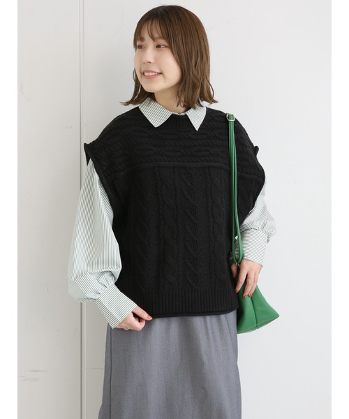 ehka sopo（エヘカソポ）の「無地／ストライプアソートシャツ（シャツ/ブラウス・レディース・オフホワイト/マスタード/グリーン・ﾌﾘ-）」の20枚目の写真