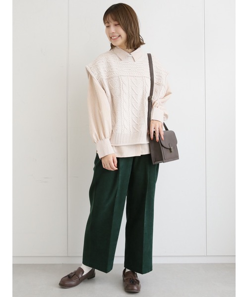 ehka sopo（エヘカソポ）の「無地／ストライプアソートシャツ（シャツ/ブラウス・レディース・オフホワイト/マスタード/グリーン・ﾌﾘ-）」の6枚目の写真