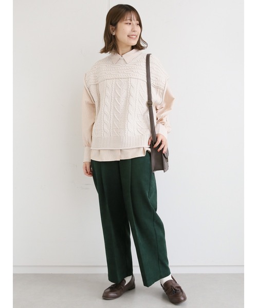 ehka sopo（エヘカソポ）の「無地／ストライプアソートシャツ（シャツ/ブラウス・レディース・オフホワイト/マスタード/グリーン・ﾌﾘ-）」の7枚目の写真