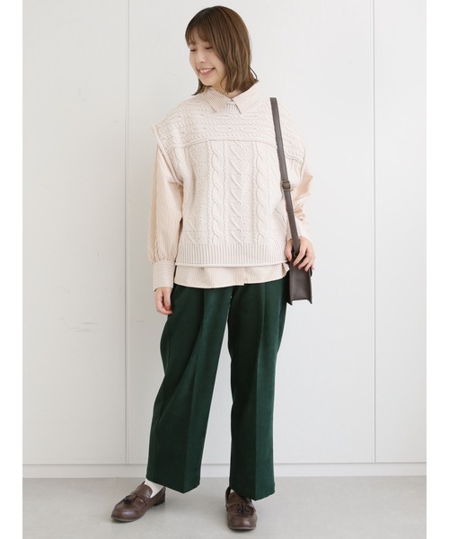 ehka sopo（エヘカソポ）の「無地／ストライプアソートシャツ（シャツ/ブラウス・レディース・オフホワイト/マスタード/グリーン・ﾌﾘ-）」の8枚目の写真