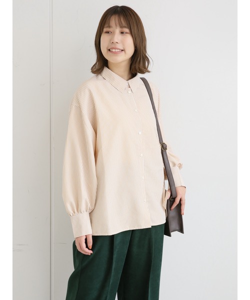 ehka sopo（エヘカソポ）の「無地／ストライプアソートシャツ（シャツ/ブラウス・レディース・オフホワイト/マスタード/グリーン・ﾌﾘ-）」の11枚目の写真