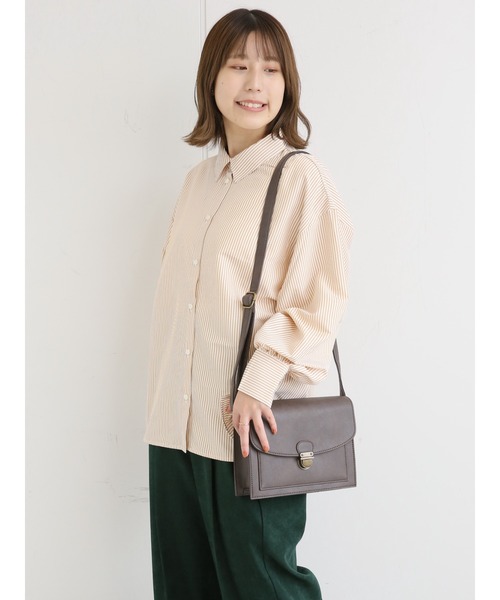 ehka sopo（エヘカソポ）の「無地／ストライプアソートシャツ（シャツ/ブラウス・レディース・オフホワイト/マスタード/グリーン・ﾌﾘ-）」の12枚目の写真