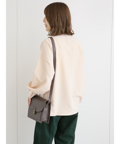 ehka sopo（エヘカソポ）の「無地／ストライプアソートシャツ（シャツ/ブラウス・レディース・オフホワイト/マスタード/グリーン・ﾌﾘ-）」の13枚目の写真