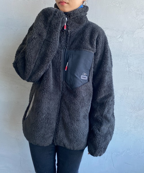 CHUMS（チャムス）の「[CHUMS/チャムス] ボンディングフリース スタンドネックボアジャケット（その他アウター・レディース・ブラック/グレー/ベージュ・M/L/XL）」の7枚目の写真