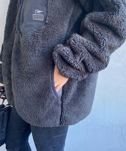CHUMS（チャムス）の「[CHUMS/チャムス] ボンディングフリース スタンドネックボアジャケット（その他アウター・レディース・ブラック/グレー/ベージュ・M/L/XL）」の21枚目の写真