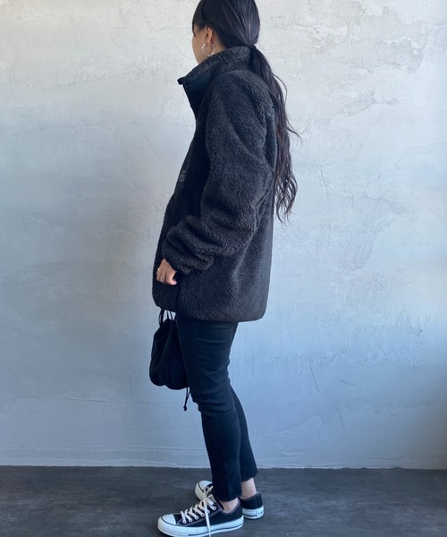 CHUMS（チャムス）の「[CHUMS/チャムス] ボンディングフリース スタンドネックボアジャケット（その他アウター・レディース・ブラック/グレー/ベージュ・M/L/XL）」の18枚目の写真