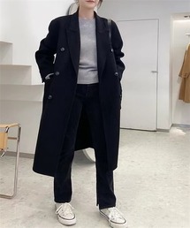 メルトン中綿入りロングコート