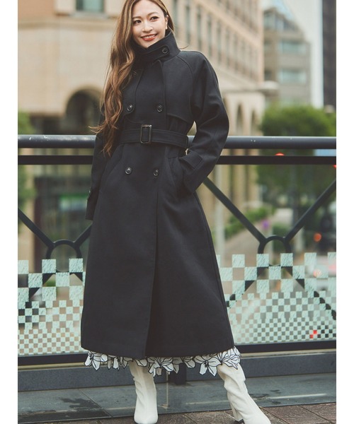 DURAS（デュラス）の「２ＷＡＹスタンドカラーコート（その他アウター・レディース・ブラック/ピンク/ブラウン/ホワイト・FREE）」の3枚目の写真