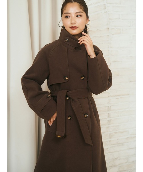 DURAS（デュラス）の「２ＷＡＹスタンドカラーコート（その他アウター・レディース・ブラック/ピンク/ブラウン/ホワイト・FREE）」の6枚目の写真