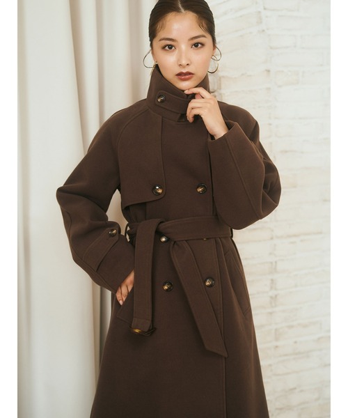 DURAS（デュラス）の「２ＷＡＹスタンドカラーコート（その他アウター・レディース・ブラック/ピンク/ブラウン/ホワイト・FREE）」の5枚目の写真