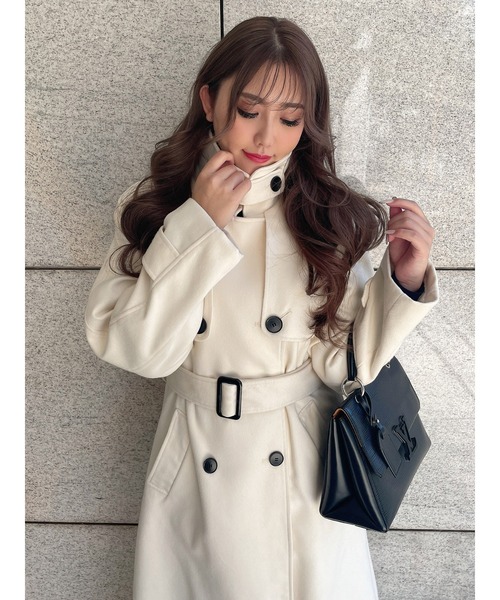 DURAS（デュラス）の「２ＷＡＹスタンドカラーコート（その他アウター・レディース・ブラック/ピンク/ブラウン/ホワイト・FREE）」の8枚目の写真