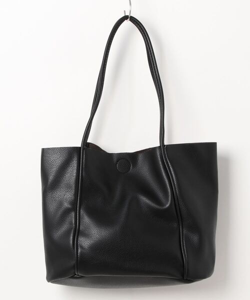 Fun & Daily（ファンアンドデイリー）の「F&D : ワイドPUトートバッグ（トートバッグ・レディース・ブラウン/ピンク/グリーン/アイボリー/ブラック・FREE）」の11枚目の写真